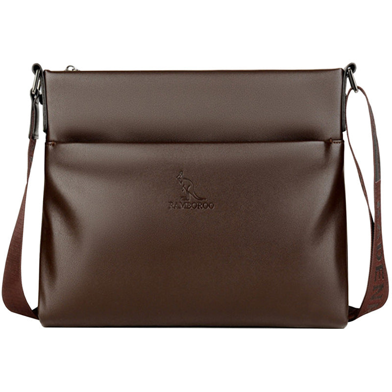 Men's Quality Leather Soft Surface Waterproof Horizontal Men's Shoulder Bags