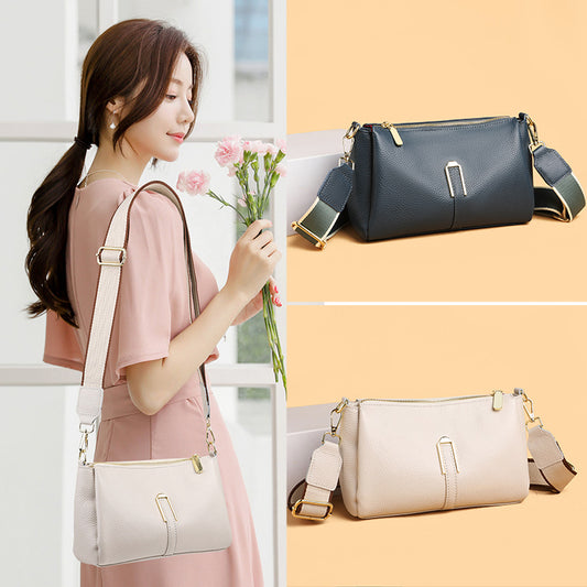 Women's Leather First Layer Cowhide Advanced Texture Small Square Bags