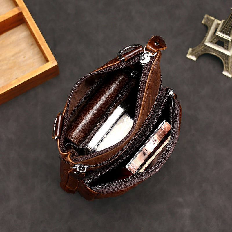 Men's Genuine Leather Business Retro Large Capacity Men's Messenger Bags