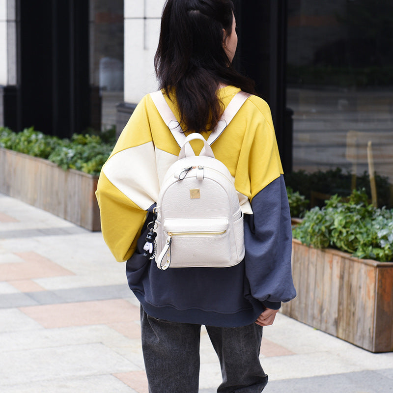 Women's Korean Fashionable Leather Large Capacity Backpacks