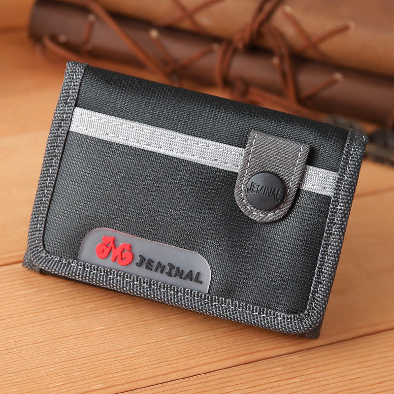 Men's Short Oxford Cloth Korean Multiple Slots Internal Men's Wallet