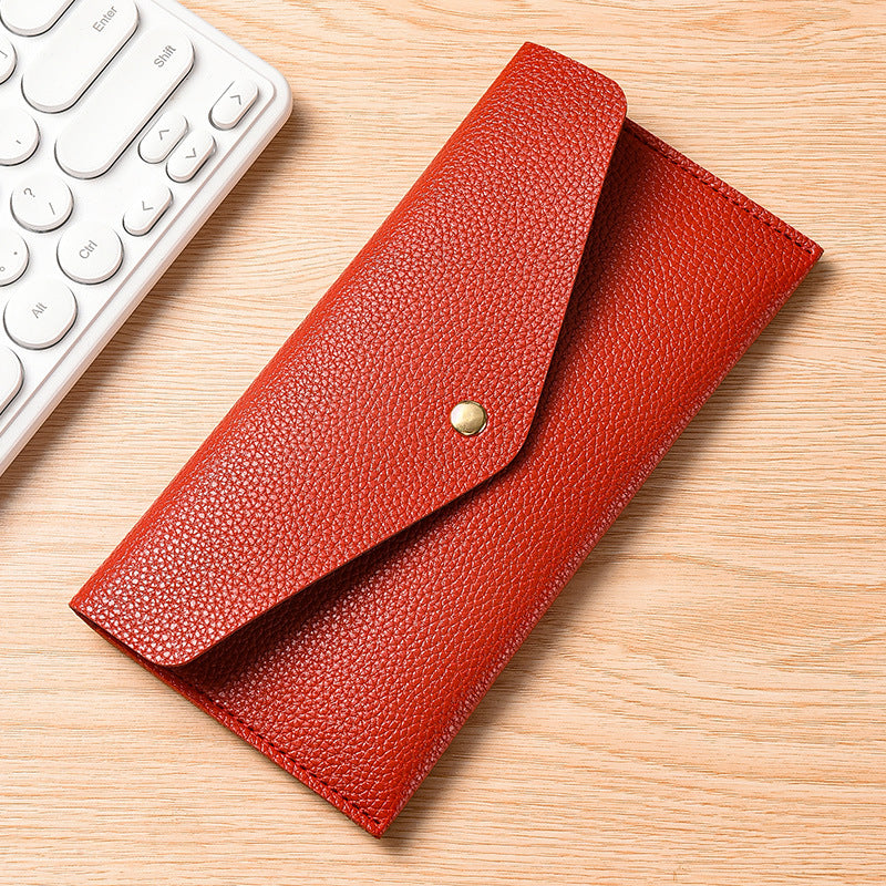 Women's Long Thin Clutch Simple Fashion Large Capacity Soft Leather Men's Wallet