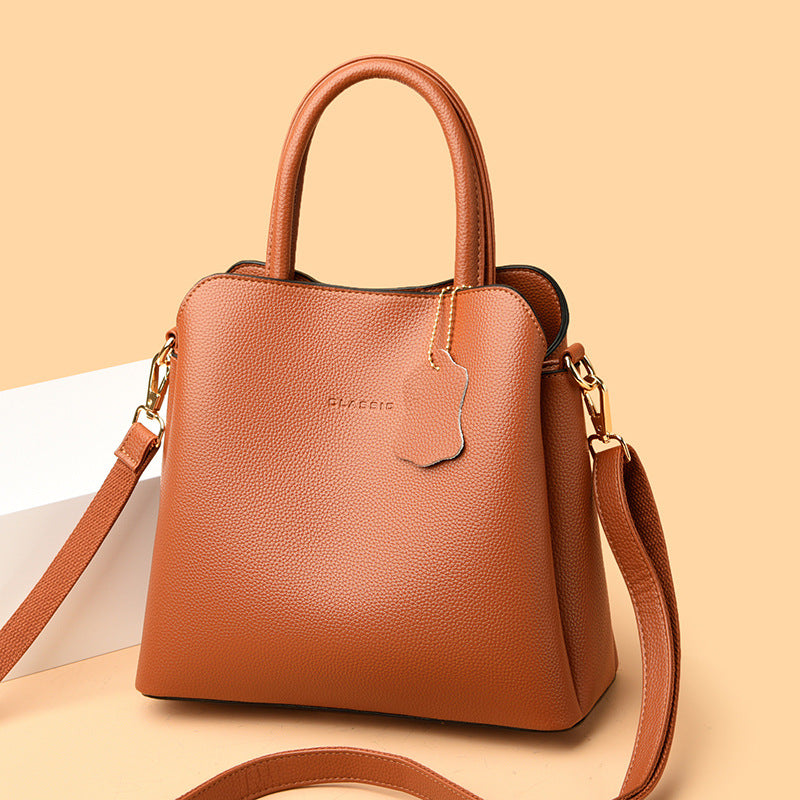 Women's Leather Pattern Genuine With Cowhide Pendant Handbags