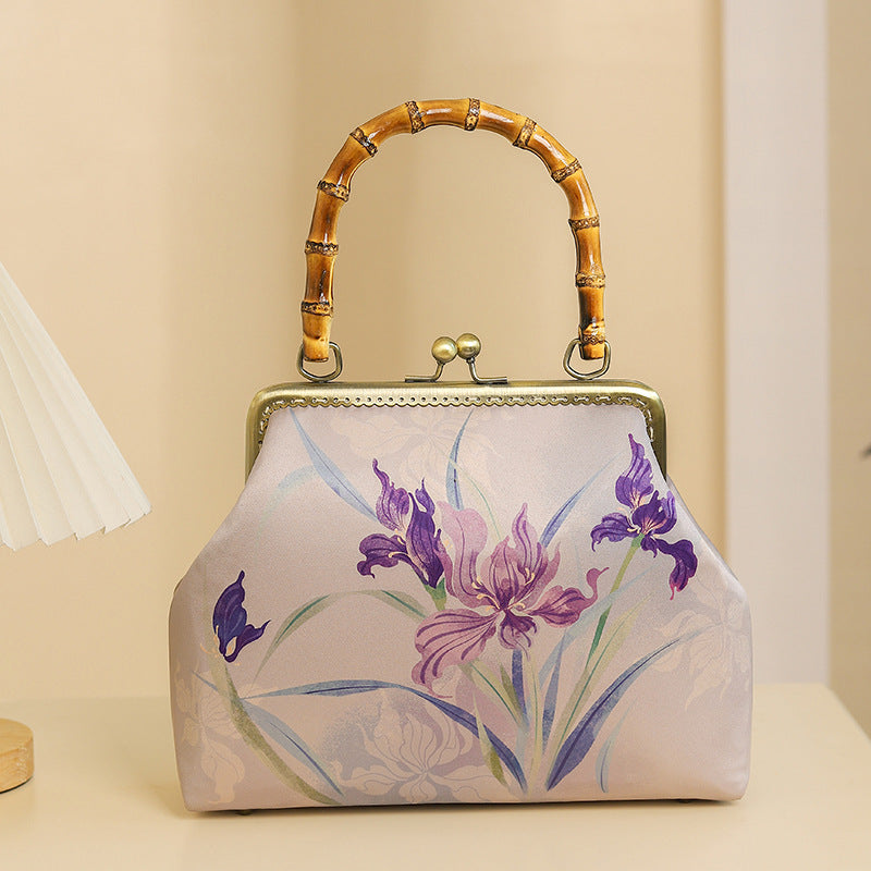 Iris Bamboo Printed Ancient Style Cheongsam Handbags