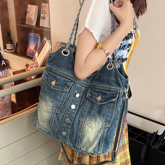 Attractive Charming Large Capacity Jean Design Shoulder Bags
