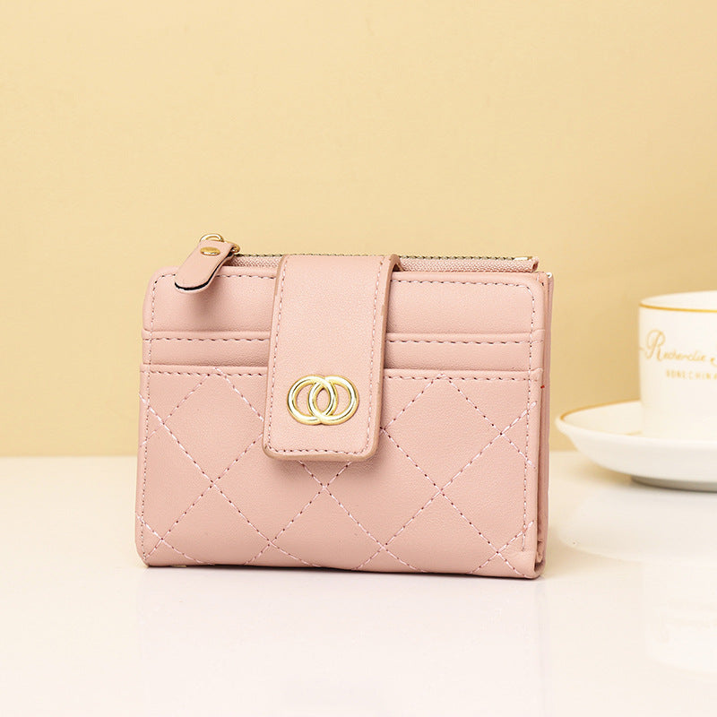 Women's Classic Style Embroidery Thread Short Ladies Wallet