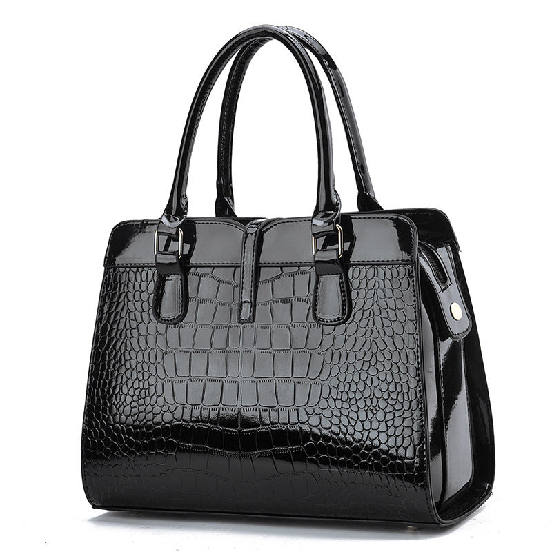 Fashion Shining Leather Large Capacity Crocodile Shoulder Bags