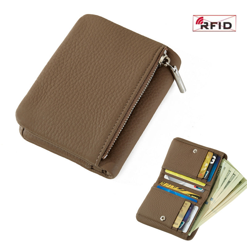 First Layer Cowhide Unisex Thin Section Ladies Wallet
