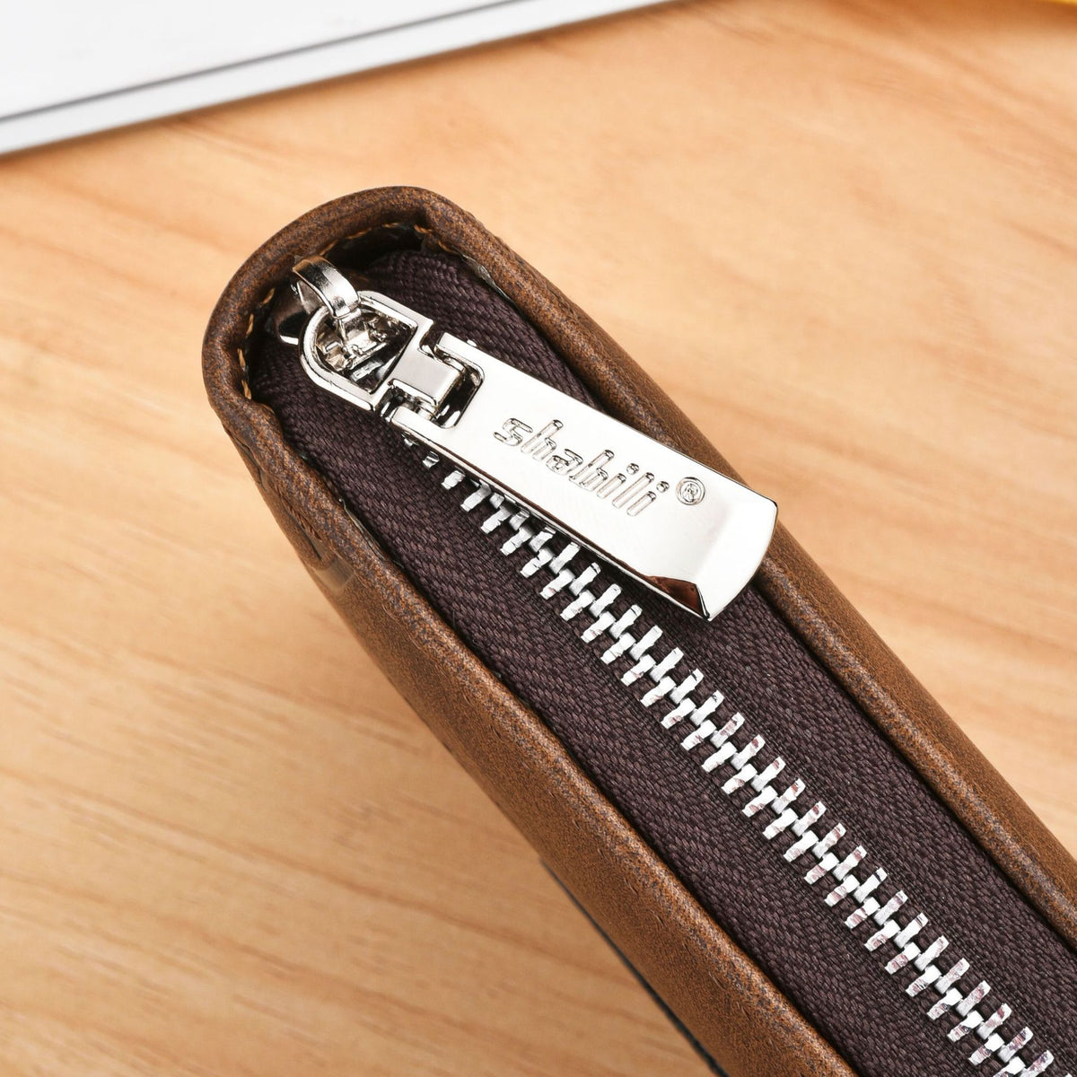Fashion Men's Zipper Retro Short Horizontal Men's Wallets