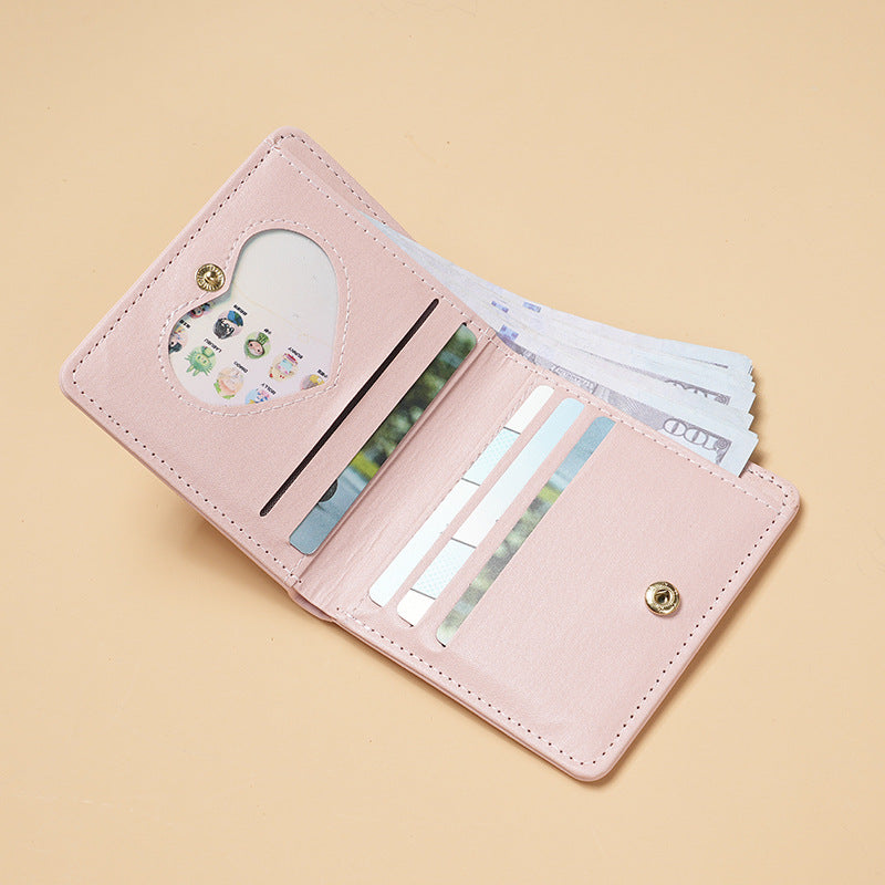 Women's Short Cute Fresh Female Two Fold Ladies Wallet