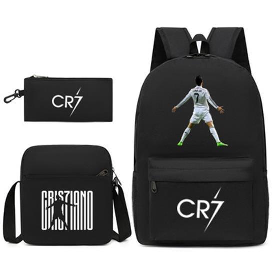 Football Luo Peripheral Printed Three-piece Set Backpacks