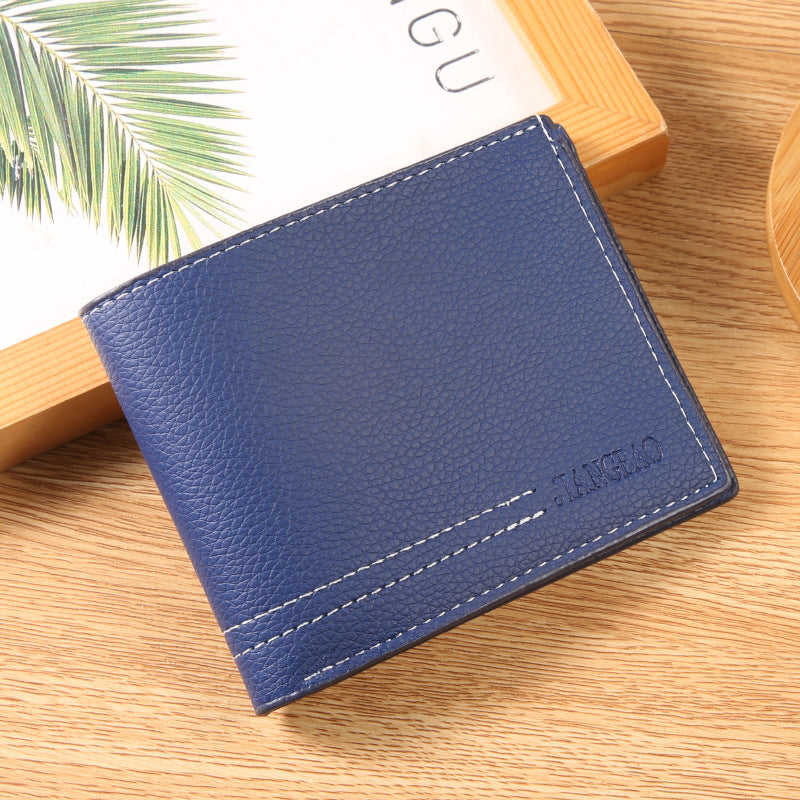 Men's Fashion Lychee Pattern Soft Leather Multiple Men's Wallets