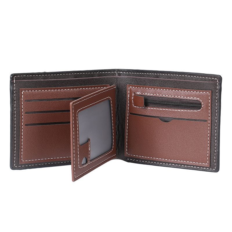 Men's Hinge Short Retro Fashion Frosted Multiple Slots Large Men's Wallet