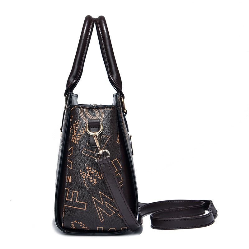 Women's Fashionable Printed Mother Portable Large Capacity Handbags