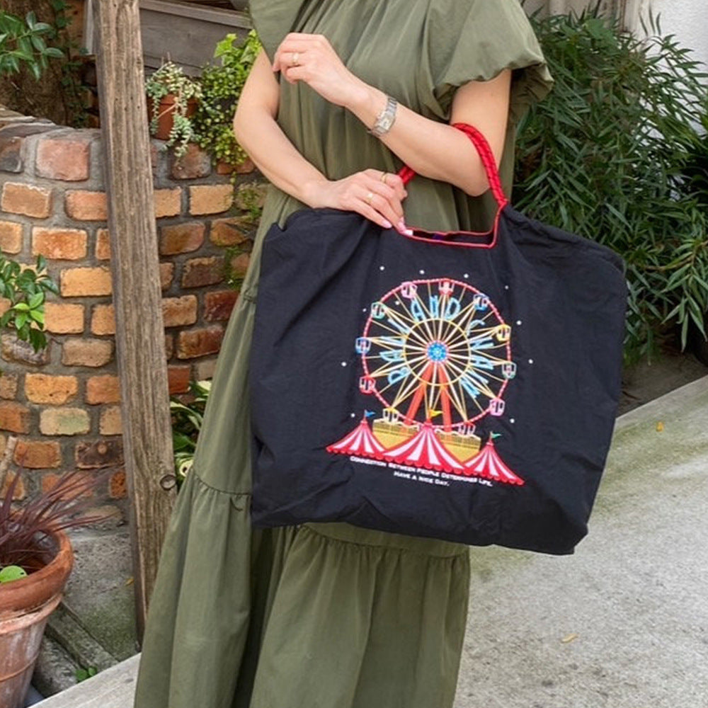 Environmental Protection Embroidery Shopping Nylon Cloth Women's Handbag