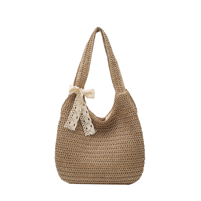 Women's Straw Silk Scarf Personality Trendy Vacation Style Large Capacity Shoulder Bags