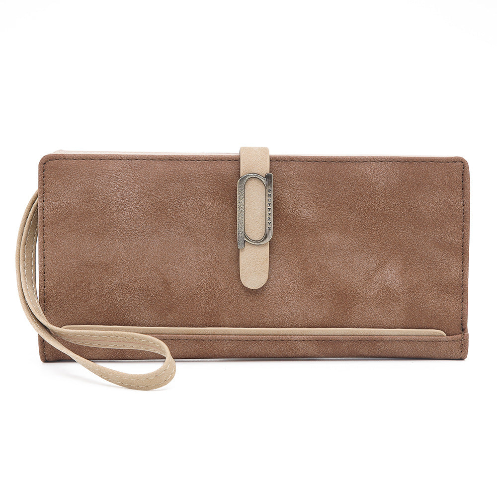Women's Long Retro Frosted Zipper Daily Ladies Wallet