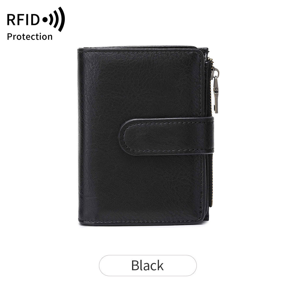 Women's Swiping Multiple Slots Simple Tri Fold Ladies Wallet