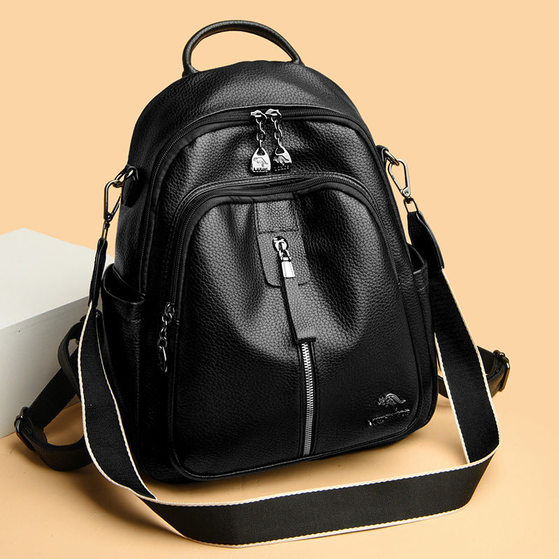 Women's Kangaroo Soft Leather Fashion Mom Large Backpacks