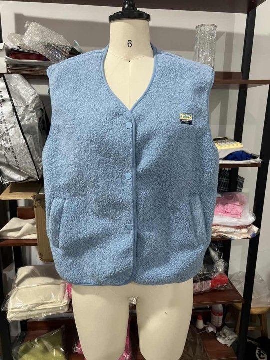 Women's Sleeveless Furry Fashion Loose Single-breasted Vests