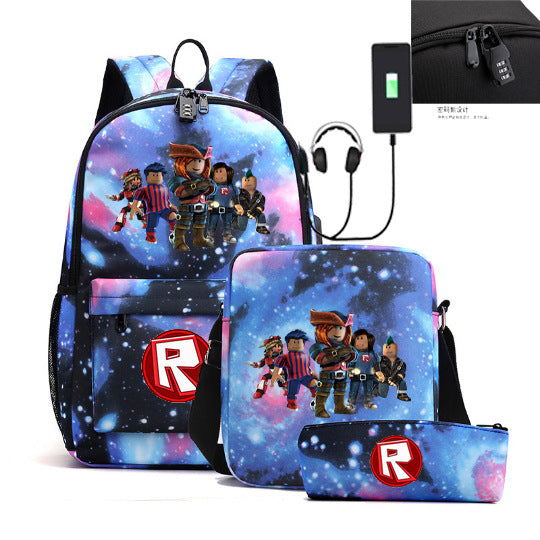 Surrounding The Game Charging Unisex Pencil Three-piece Bags