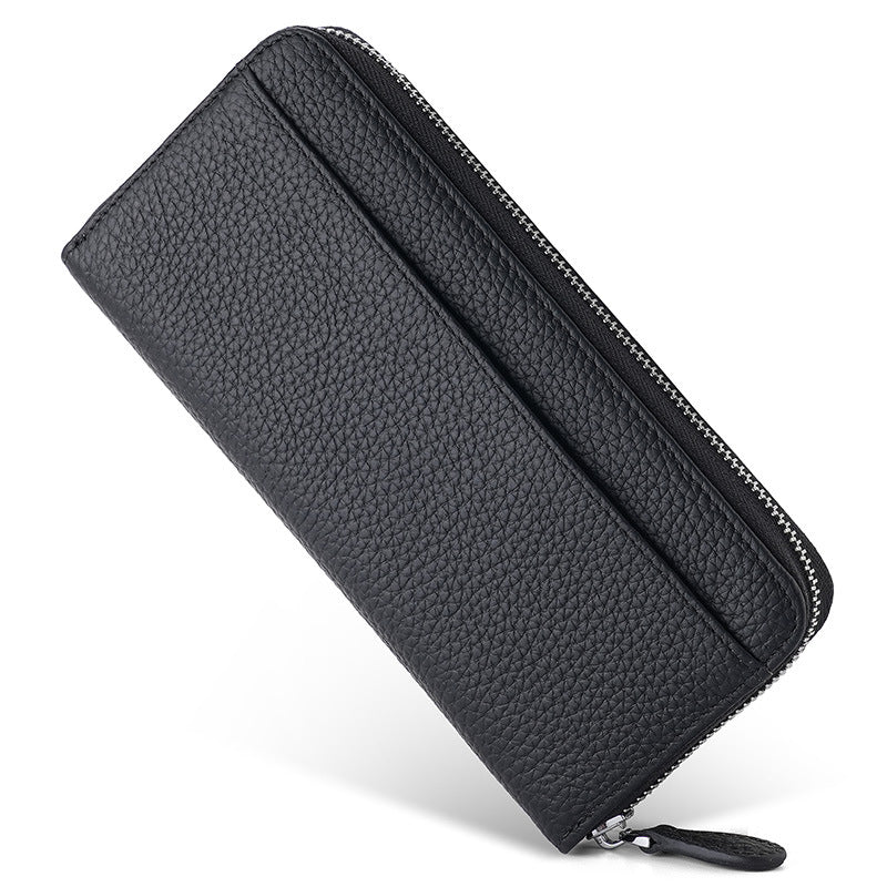 Women's Genuine Leather Long Zipper Clutch Ladies Wallets