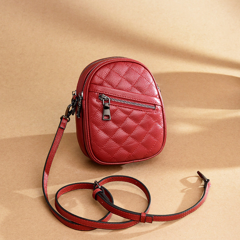 Women's Glamorous Leather Simple Mini Cowhide Crossbody Bags