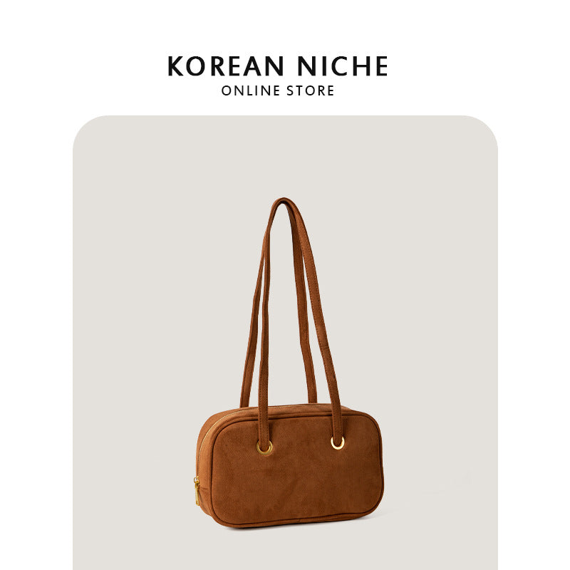 Design Suede Retro Easy Matching High Shoulder Bags