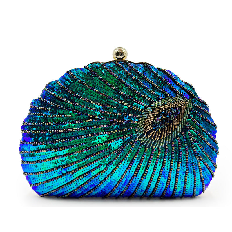 Style Beaded Embroidered Oblique Chain Cheongsam Evening Bags