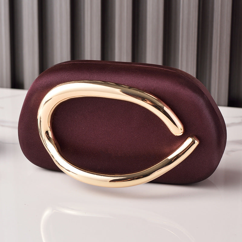 Round Box Dinner Vintage Gold Clutch Evening Bags