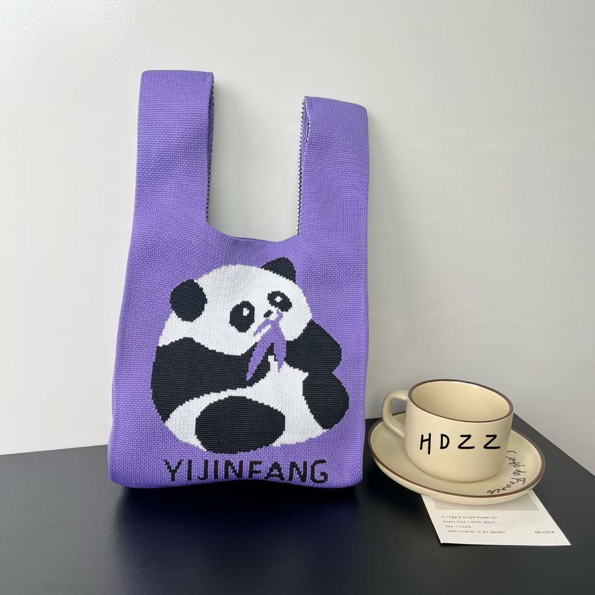 Women's Cute Panda Knitted Gift Niche High-grade Women's Handbag