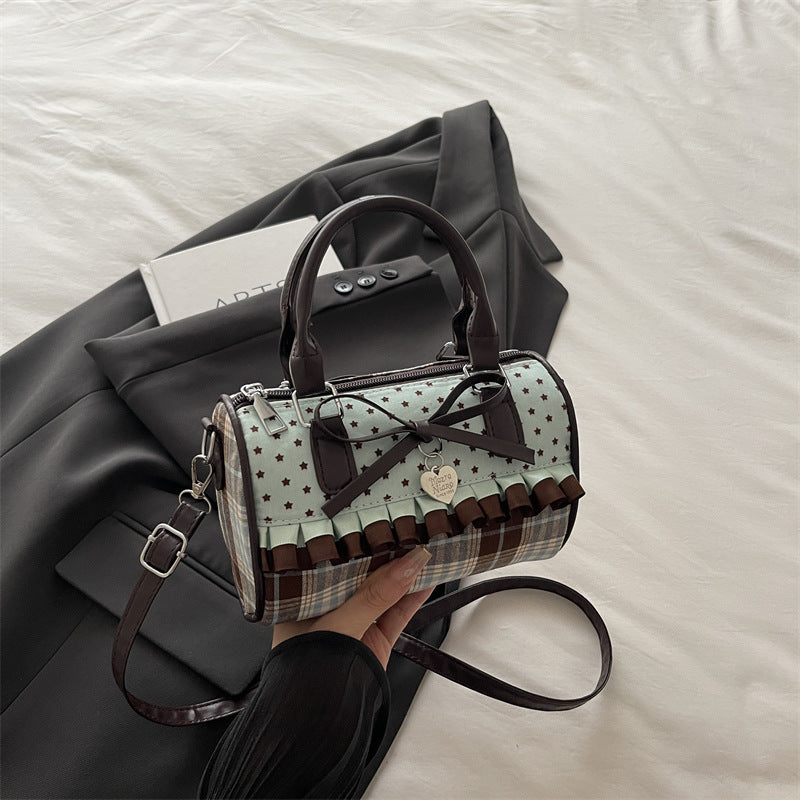 Women's Trendy Lace Fashion Polka-dotted Western Style Portable Underarm Women's Shoulder Bag