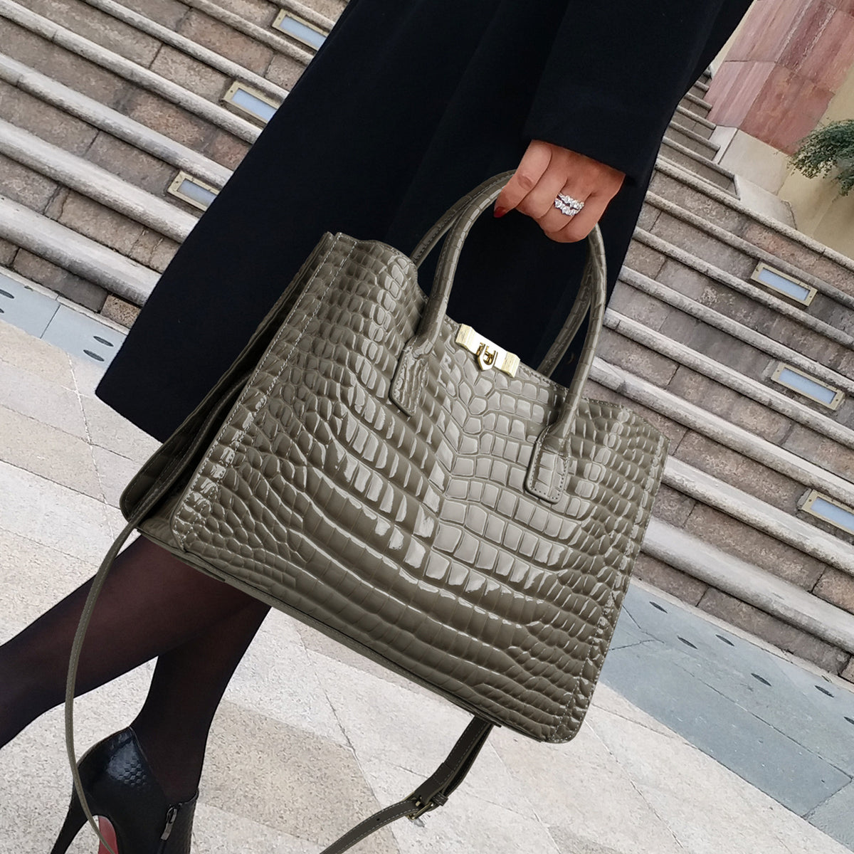 Women's Luxury Minority Crocodile Pattern Daily Commute Women's Handbag
