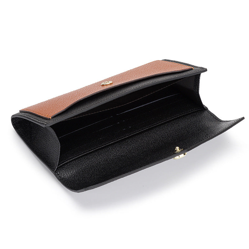 Women's Fashion Long Design Contrast Color Minimalist Clutch Large Handbags