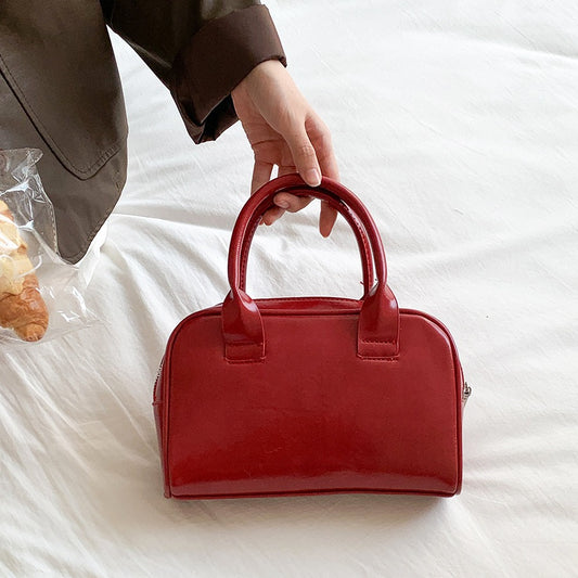 Korean Style Simple Red Advanced Fashion Handbags