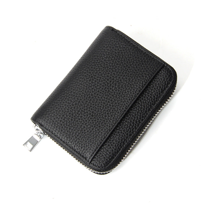 Women's First Layer Cowhide Short Leather Compartment Ladies Wallet