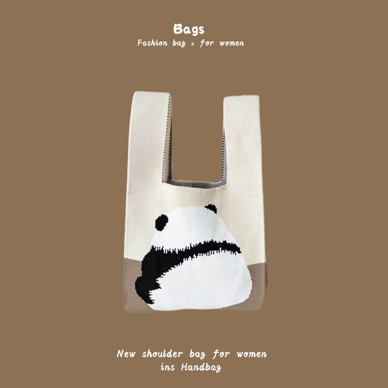 Women's Hand Carrying Box Lunch Contrasting Color Bucket Bags