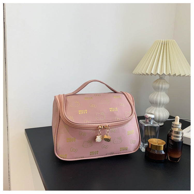 Women's Authorized Korean Style Portable Large Capacity Wash Cosmetic Bags