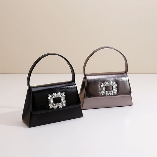 Trendy Slouchy Exquisite Rhinestone Portable Fashion Small Square Bags