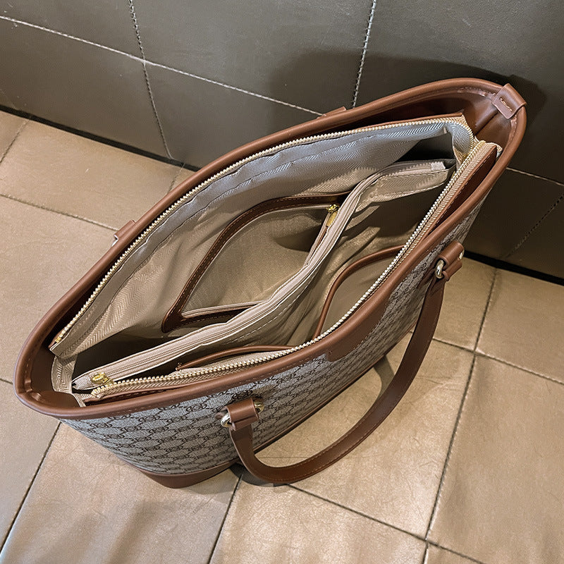 Women's Fashion Retro High Texture Commuter Large Women's Messenger Bag