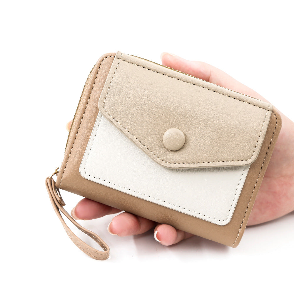 Women's Fresh Simple Contrast Color Expanding Macaron Clutch Ladies Wallet