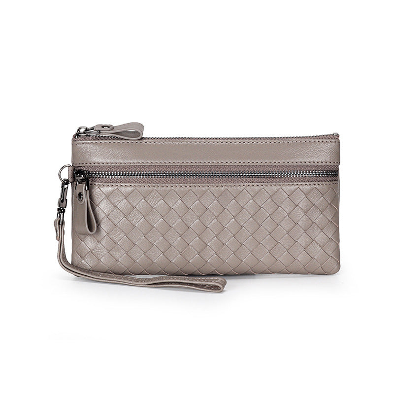 Women's & Men's Woven Long Zipper Clutch Large Capacity Ladies Wallets