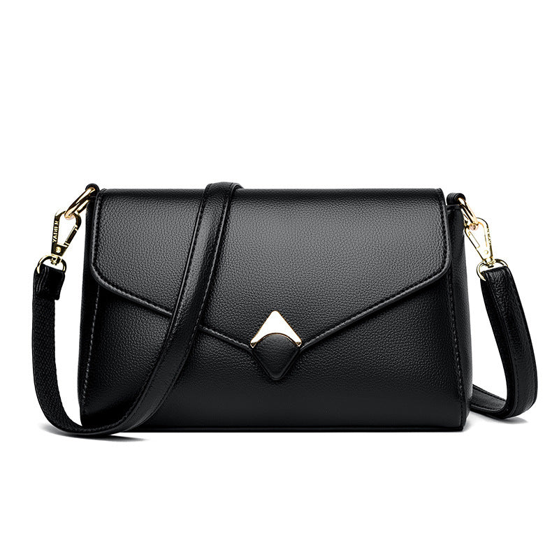 Women's Elegant Mother Simple Soft Leather For Shoulder Bags