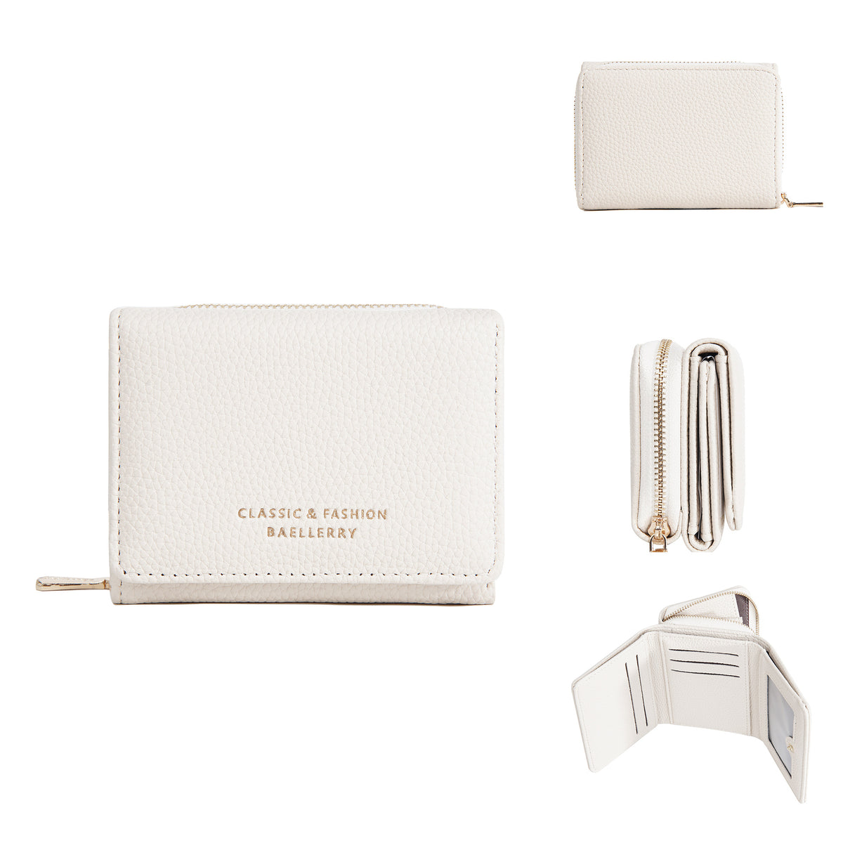 Women's Short Female Zipper Lychee Pattern Mini Coin Purses