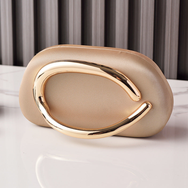 Round Box Dinner Vintage Gold Clutch Evening Bags