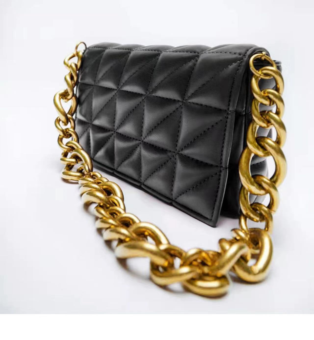 Women's Classic Style Rhombus Chain Oversized Quilted Crossbody Bags