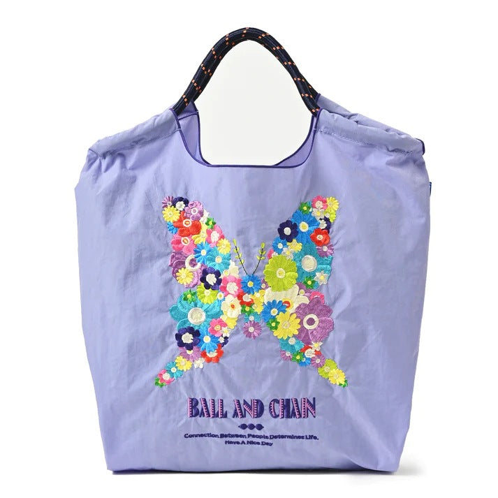 Niche Embroidered Nylon Shopping Butterfly Flower Portable Shoulder Bags
