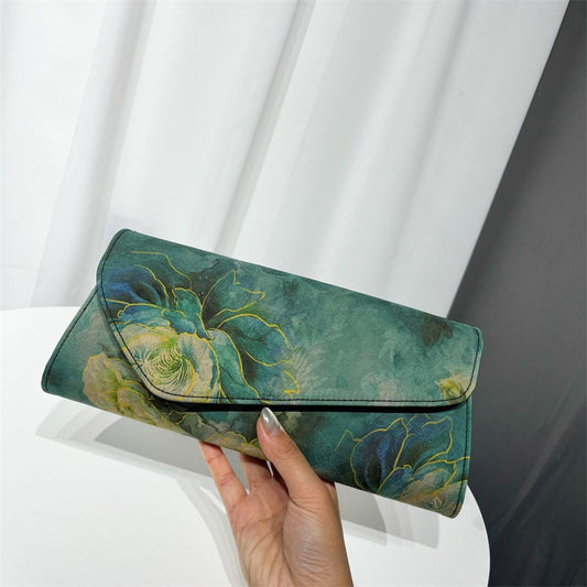 Women's Yarn Printed Clutch Dinner Dress Matching Handbags