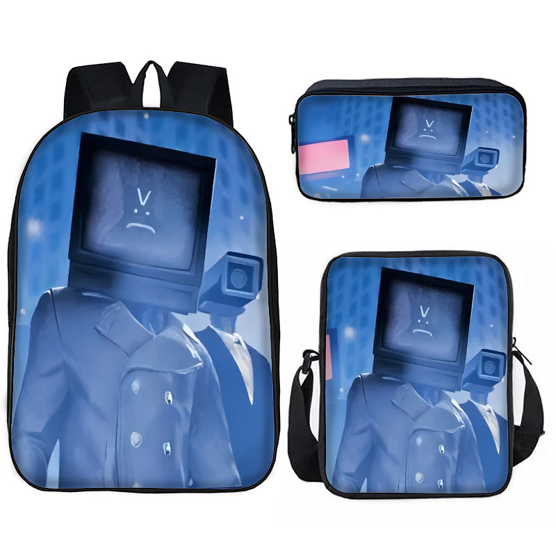 Toilet Primary Secondary Monitor Three-piece Set Elementary School Students' Schoolbags