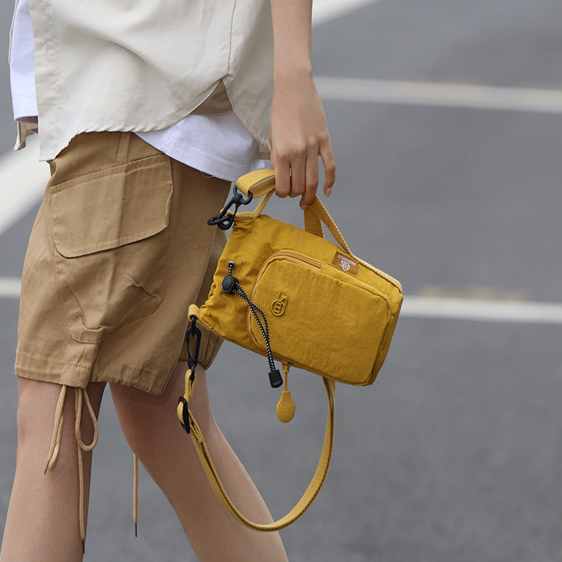 Korean Style Simple Fashion Drawstring Solid Shoulder Bags